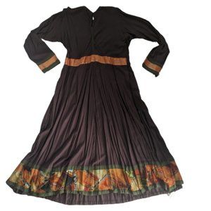 Brown Orange Indian Anarkali Kurta - Indian Dress, Size XL